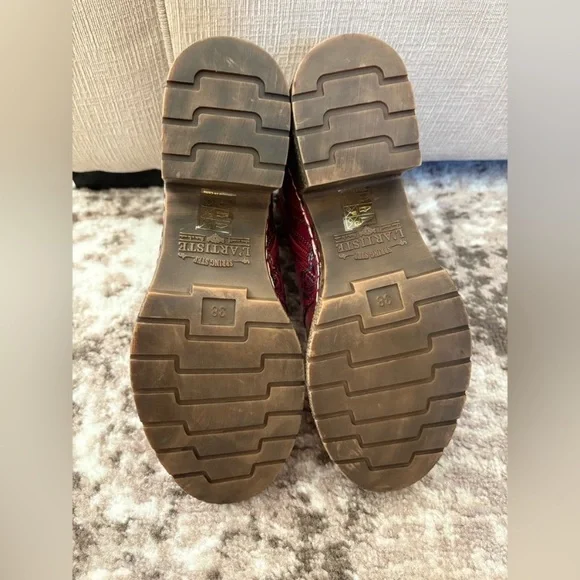 $178 L'Artiste by Spring Step Leather Lace-Up Boots NEW fallinluv Bordeaux 38/8 - Picture 7 of 8